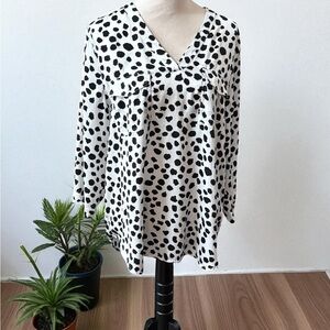 Liz Claiborne Dalmatian Print Blouse XL